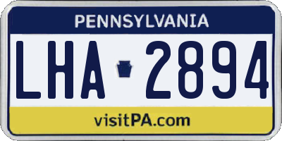 PA license plate LHA2894