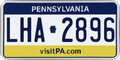 PA license plate LHA2896