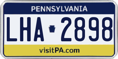 PA license plate LHA2898