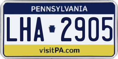 PA license plate LHA2905