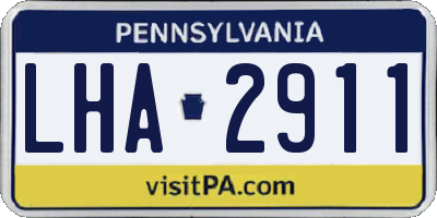 PA license plate LHA2911