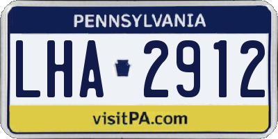 PA license plate LHA2912