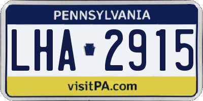 PA license plate LHA2915