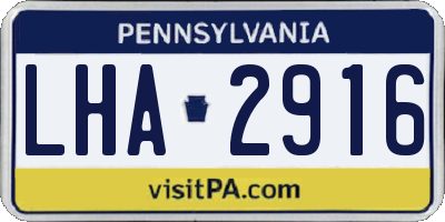 PA license plate LHA2916