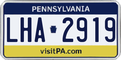 PA license plate LHA2919