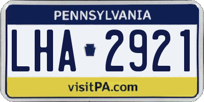 PA license plate LHA2921