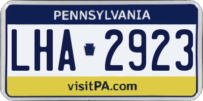 PA license plate LHA2923