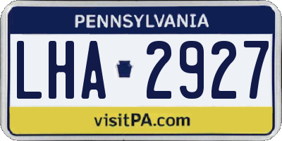 PA license plate LHA2927