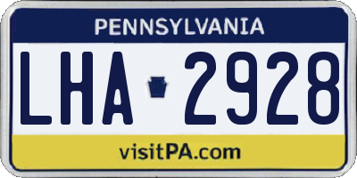 PA license plate LHA2928