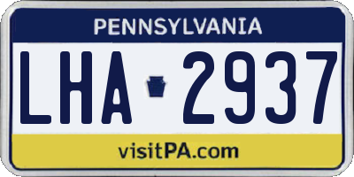 PA license plate LHA2937