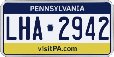 PA license plate LHA2942