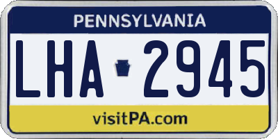 PA license plate LHA2945