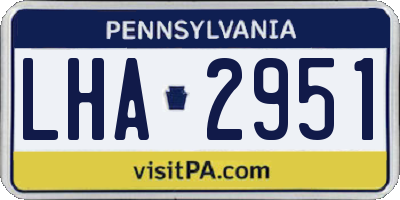 PA license plate LHA2951