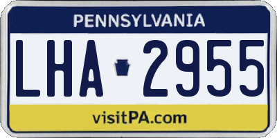 PA license plate LHA2955