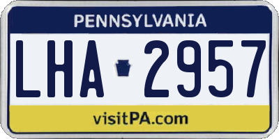 PA license plate LHA2957