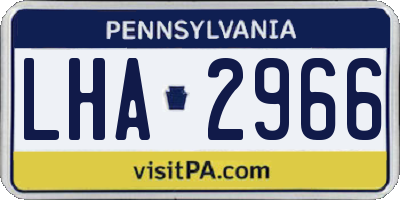 PA license plate LHA2966