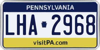 PA license plate LHA2968