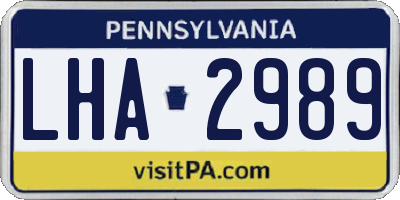 PA license plate LHA2989
