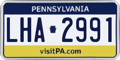 PA license plate LHA2991