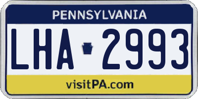 PA license plate LHA2993