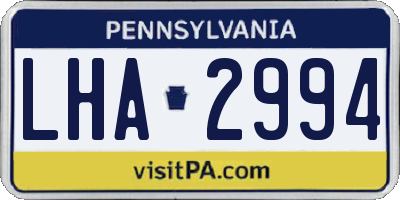 PA license plate LHA2994