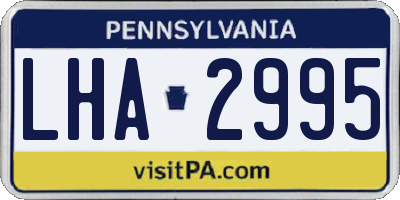 PA license plate LHA2995