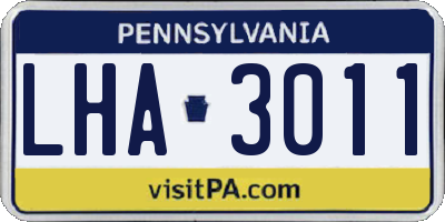 PA license plate LHA3011