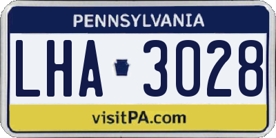 PA license plate LHA3028