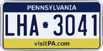 PA license plate LHA3041