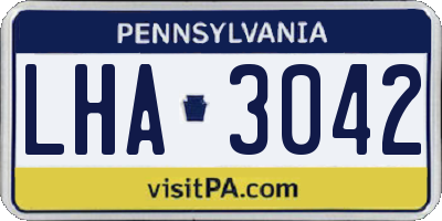 PA license plate LHA3042