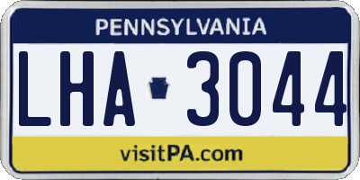 PA license plate LHA3044