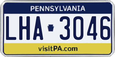 PA license plate LHA3046