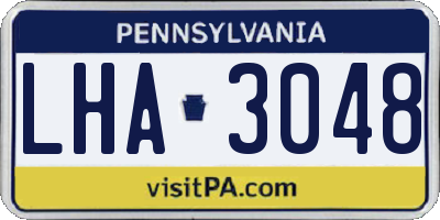 PA license plate LHA3048