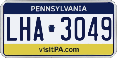 PA license plate LHA3049