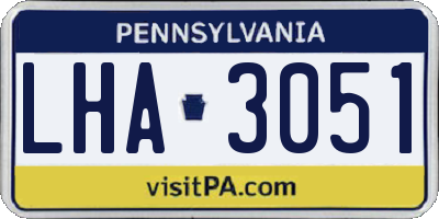 PA license plate LHA3051