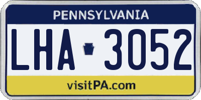 PA license plate LHA3052
