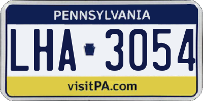 PA license plate LHA3054