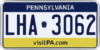 PA license plate LHA3062