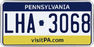 PA license plate LHA3068