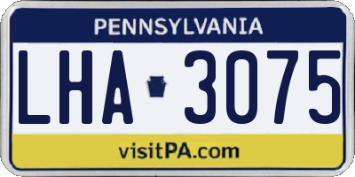 PA license plate LHA3075