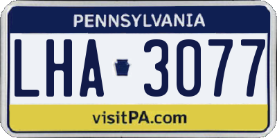 PA license plate LHA3077
