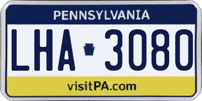PA license plate LHA3080