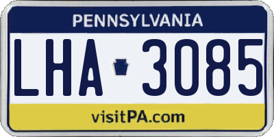 PA license plate LHA3085