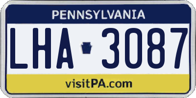PA license plate LHA3087