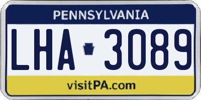 PA license plate LHA3089