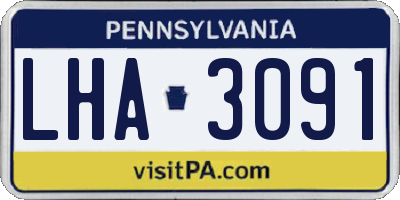 PA license plate LHA3091