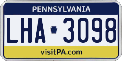 PA license plate LHA3098