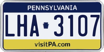 PA license plate LHA3107