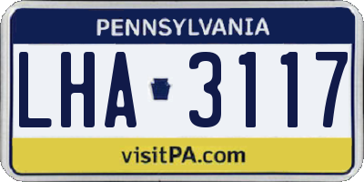 PA license plate LHA3117