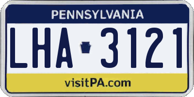 PA license plate LHA3121